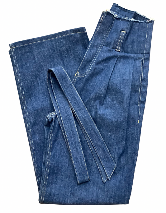 Jeans High waist" Frayed "